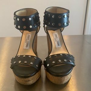 Jimmy Choo Studded Wedges (Size 34)